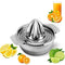 iDopick Citrus Juicer Stainless Steel, Manual Hand Citrus Juicer Squeezer for Orange, Lemon, Grapefruit, Lime Lemon & Fruit Juices,Dishwasher Safe,Silver(13OZ)