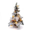 SHATCHI Table Mantel Centrepiece Pre Lit LED Christmas Frosted Tips with Pine Cones Flocked Snow Covered Xmas Tree with Burlap Base for Decoration, Green, 50cm