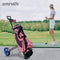 SereneLife 2 Wheel Golf Push Cart - Lightweight Folding Walking Push Cart Roller Golf Bag Holder Upper/Lower Bracket w/Elastic Strap, Bag Storage Holder SLGZX3