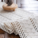 Alynsehom Macrame Table Runner Cream Beige Boho Table Runner with Tassels Hand Woven Cotton Table Runner Rustic Farmhouse Table Runner for Bohemian Kitchen Dining Table(12x108in)