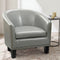 Rosevera Milo Duilio Club Style Barrel Armchair for Living Room, Faux Leather, Standard, Dove Gray