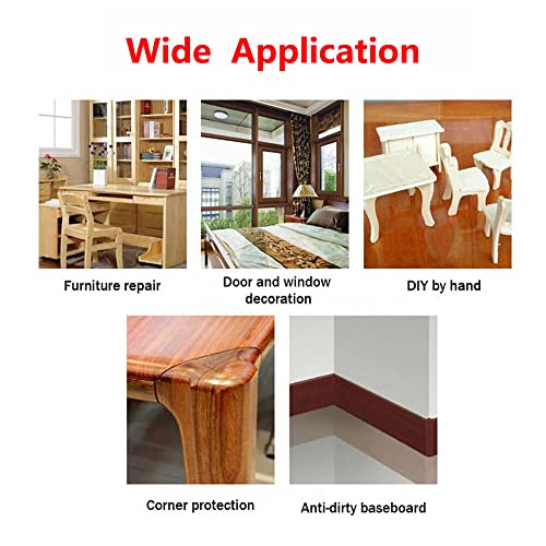 2.24 Inch x 15Ft Woodgrain Patterned Duct Tape, Multi-Purpose Self Adhensive Waterproof Repair Tape for Furniture Door Floor Table and Chair (Chocolate Color)