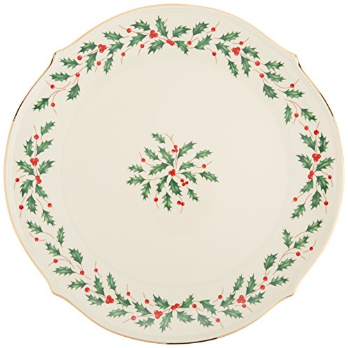 Lenox 830142 Holiday Round Serving Platter, Red & Green, 3.0 LB