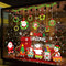 Hianjoo Christmas Window Stickers, 4 Sheets Xmas Glass Stickers with Snowflake, Snowman, Santa Claus, Garland for Christmas Indoor Wall Decorations Removable Window Display Showcase Door