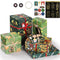 Bigqin 6PCS Christmas Wrapping Paper Set 70 * 50cm Recycled Present Box Decoration Paper Green Wrapping Paper for Kids Women Men, with Rope and Tape