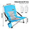 Nice C Low Beach Camping Folding Chair, Ultralight Backpacking Chair with Cup Holder & Carry Bag Compact & Heavy Duty Outdoor, Camping, BBQ, Beach, Travel, Picnic, Festival (2 Pack of Blue)
