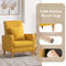 COLAMY Modern Upholstered Accent Chair Armchair with Pillow, Fabric Reading Living Room Side Chair,Single Sofa with Lounge Seat and Wood Legs,Yellow