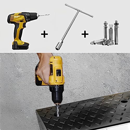 2Pack 4" Rise Rubber Curb Ramps Heavy Duty Driveway Curb Ramp 17000 Lbs Car Slope Ramp for Sidewalk Cars RV Trucks Shed Access Bike Pets Scooter Wheelchair 23.6x9.8x4inch (4'' Rise)