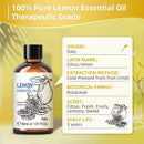 HIQILI Lemon Essential Oil 1 Fl Oz, 100% Pure Undiluted Lemon Oil for Cleaning, Soaps, Candles, Diffuser, Aromatherapy, Massage, Skin & Hair Care - 30ml