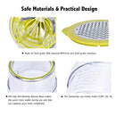 4 in 1Multi-Function Manual Juicer, Citrus Lemon Orange Hand Squeezer Egg Separator with 2 Anti-Slip Reamers, Strainer, Grater and Measuring Cup (13OZ)
