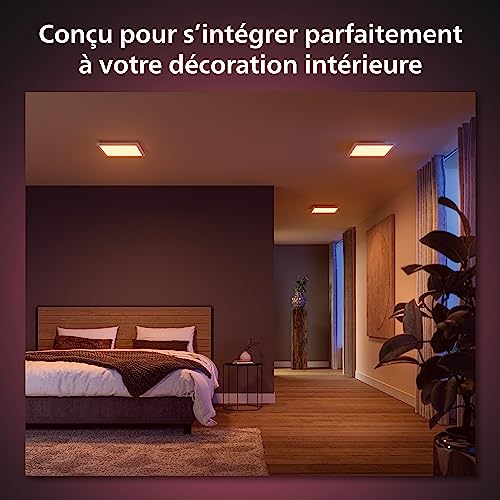 Philips Hue White & Color Ambiance Surimu Panel, 30 x 30 cm, Dimmable, Up to 16 Million Colours, Controllable via App, Compatible with Amazon Alexa (Echo, Echo Dot)