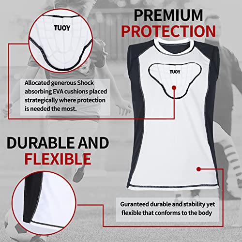 TUOYR Youth Padded Compression Shirt Vest Rib Chest Protector Football Baseball