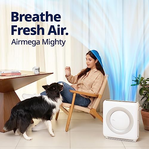 COWAY AIRMEGA MIGHTY AP-1512HH Air Purifier (White) - Removes up to 99.999 percent of harmful particles and pollutants for 109㎡ space*, USA Best air purifier by New York Times