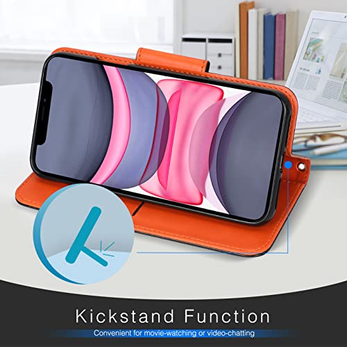 FYY Case for iPhone 11, [Kickstand Feature] Luxury PU Leather Wallet Case Flip Folio Cover with [Card Slots] and [Note Pockets] for Apple iPhone 11 Black