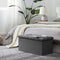 Mofish 15/30 inch Folding Storage Ottoman Bench,Storage Chest Footrest Step Stool with Padded Seat for Bedroom Hallway Living Room, End of Bed Storage Seat, Linen Fabric