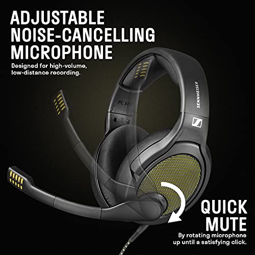 DROP + Sennheiser PC38X Gaming Headset — Noise-Cancelling Microphone with Over-Ear Open-Back Design, Velour Earpads, Compatible with PC, Gaming Consoles, and Mobile Devices, Black