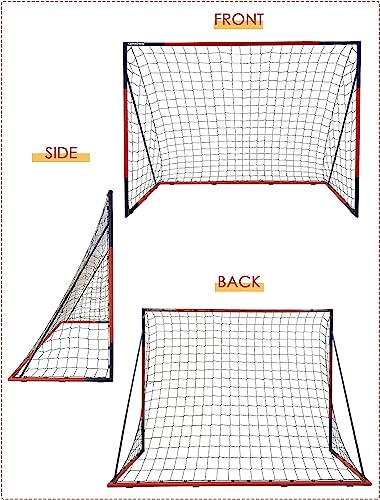 Football Goal 8'x6'-KAIHAOWIN Steel Goal All Weather Football Net for Kids/Adult-Quick Assembly Durable Heavy Duty Football Goal for Garden Indoor Outdoor