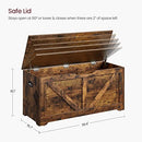 VASAGLE Storage Chest, Toy Chest Box Organizer with Safety Hinges, Storage Bench, Shoe Bench, Barn Style, 39.4 x 15.7 x 18.1 Inches, for Entryway, Bedroom, Living Room, Rustic Brown ULSB060T01