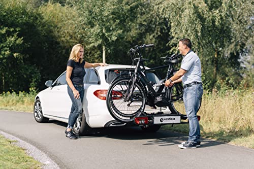 Westfalia BC 60 Bike Rack for The Trailer Hitch | Towbar Carrier for 2 Bicycles | Suitable for E-Bikes | Foldable