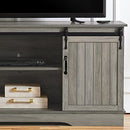 Yaheetech Farmhouse TV Stand wih Storage, 58" Entertainment Center with Sliding Barn Door, Wooden Media TV Console with Height Adjustable Shelves for Living Room, Grey Wash