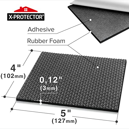 Non Slip Furniture Pads X-PROTECTOR – 4 PCS Furniture Grippers 4x5 for Appliances - Ideal Self-Adhesive Rubber Feet for Furniture Feet – Non Skid Furniture Pads Floor Protectors!