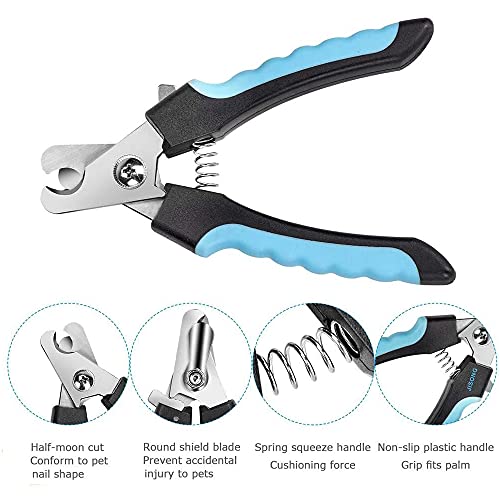 Dog Nail Clippers, Professional Pet Nail Clipper & Trimmers with Safety Guard to Avoid Over Cutting, Grooming Razor with Nail File for Small and Medium Dog and Cat (Small)