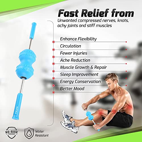 Muscle Roller Stick for Athletes, Handheld, Deep Tissue Roller, Liposuction Massage Roller Stick for Exercise Runners Multifunctional Body Muscle Massager-Help Legs and Back Recovery