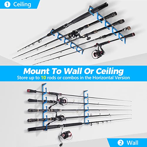  2 Pack Vertical Fishing Rod Rack, Wall Mounted Fishing Rod  Holder, 2 Packs Fishing Pole Holders Hold Up To 18 Rods Or Combos, Fishing  Rod Holders For Garage, Fits Most