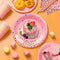 Pink & Gold Party Tableware Set, 193pcs Pink Dot Tableware Set - Pink and Gold Paper Plates Cups Napkins & Pink Gold Polka Dot Tablecloth etc Pink and Gold Party Supplies Tableware