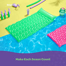SEWANTA Wave Mats 90” X 34” [Set of 2]. Inflatable Pool Rafts for Adults - Pool Floats with Headrest - Inflatable Pool Lounger, (Color May Vary, Pink/Green/Yellow) Gift Set Bundled with 2 Duckie