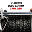 X-Bull Boat ATV UTV Winch 4500LBS/2041KG 12V Electric Winch with Synthetic Rope 5.5mm x 13m Wireless Remote Car Automotive Accessories IP68 Waterproof