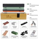 BRITOR Whetstone Sharpening Stone,4 Side Grit 400/1000 3000/8000 Grit,Knife Sharpener Stone with Non-Slip Rubber Stone Holder,Flattening Stone,Leather Strop,Honing Guide, Cut Resistant Gloves