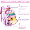 Backpack for Girls,VASCHY Large Lightweight Kids Backpack for Preschool/Primary/Elementary School Bookbag for Teens Travel Gifts Daycare Dinosaur Pink