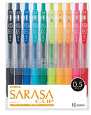 Zebra Sarasa Clip 0.5, 10 Color Set (JJ15-10CA)