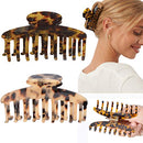 Big Claw Hair Clips 3.8 Inch Tortoise Banana Hair Clips for Women Girls Thin Hair French Design Celluloid Leopard Print Strong Hold Hair Clips for Thick Hair , 2 Color Available (2 Packs)