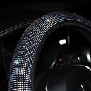 Steering Wheel Cover New Women Bling AB Rhinestone Crystal Diamond Car SUV Sedan Roadster Steering Wheel Protector Non-Slip Steering Wheel Cover Universal Fit 14.2" -15.3" inches