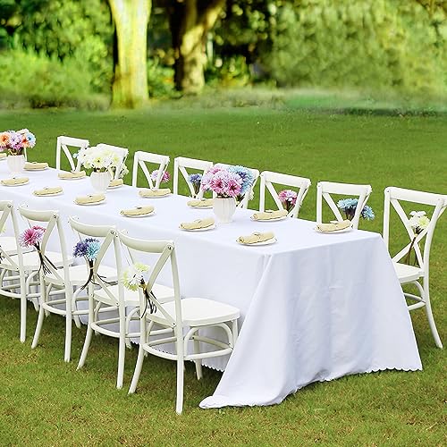 Memobarco Assembled Dining Chairs Set of 2, 450lbs Commercial Grade Farmhouse Side Chair, Heavy Duty X-Back Restaurant Chair, Cross Back Stacking Chairs for Bistro, Cafe, Banquet, Hotel - White