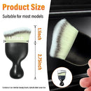 Ziciner Car Interior Dust Brush, Auto Soft Bristle Detailing Cleaners, Curved Design Dirt Clean Brushes, Cleaners Tool for Vehicle Dashboard, Air Conditioner Vents, Leather, Computer (Tricolor)