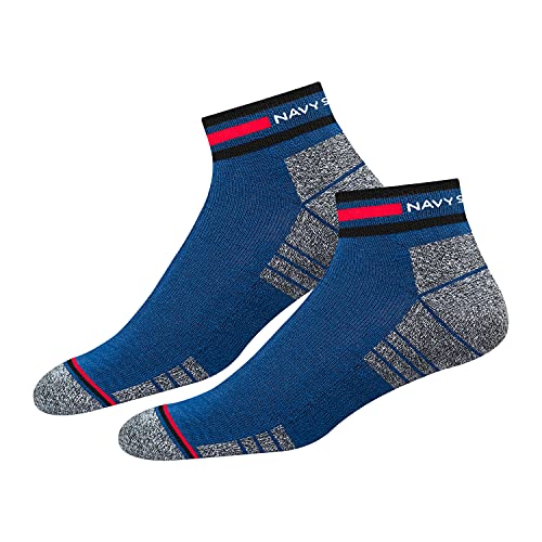 NAVYSPORT Originals Unisex Casual Cushion Cotton Ankle Socks, Assorted Combo, Pack of 4, UK Size: 9-11