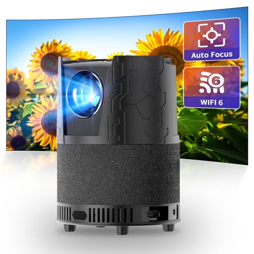 4K Movie Projector Auto Focus Auto Keystone, Mini Smart Projector 4K with WiFi 6 and Bluetooth, LCD Home Cinema with Android TV, Portable Outdoor Projector for Camping Gaming HDMI PS4 TV Stick