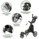 KVV 3 Wheel 360 Rotating Front Wheel Foldable/Collapsible Golf Push Cart with Foot Brake Open and Close in ONE Second-Free Umbrella Holder Included