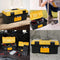 ZHJAN Tool Box set, 30cm + 41.5cm Large Tool Box, new PP material/double locking/with removable tray and small storage box, black/yellow