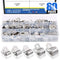 Glarks 80Pcs 5 Size 1/4'' 5/16'' 3/8'' 1/2'' 5/8'' Stainless Steel Cable Clamp Assortment Kit