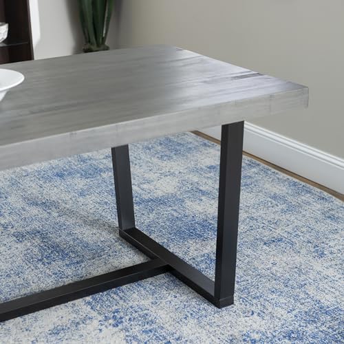 WE Furniture 72" Industrial Design Rustic Solid Wood Dining Table - Grey