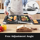 AMZCHEF 4-in-1 Machine (Contact Grill, Griddle, Waffle Iron, Sandwich Maker) - 2000 W, with 4 Non-Stick Removable Plates, with Freely Adjustable Time and Temperature - XXL