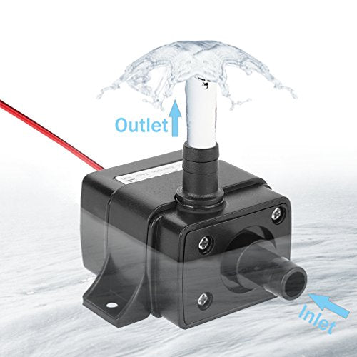 LEDGLE Mini Submersible Water Pump (240L/H, 3.6W), Electric Brushless Fountain, Powerful Water Pumps Ultra-Quiet, Dual-Purpose Design for Aquariums, Fish Tank, Hydroponics, Aquaponics, Ponds