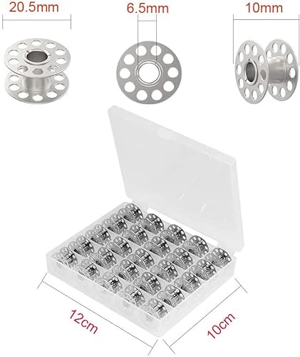 50 Pieces Sewing Machine Iron Bobbins, BetterJonny Metal Sewing Machine Bobbins with Storage Case Box for Brother Singer Babylock Janome Kenmore Sewing Machine