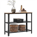 Vasagle Industrial Console Table with 2 Mesh Shelves Rustic Brown and Black