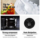 Devanti Ice Maker Machine, 2L 12KG Stainless Steel Portable Countertop Icemaker Cube Makers Commercial Home Office Kitchen Appliances, Electric Fast Freeze with Scoop and Removable Basket Silver
