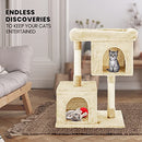 Taily 85CM Cat Scratching Post Cats Tree Gym House Condo Pet Furniture Kitten Scratcher Tower Suitable for Medium to Large Cats Beige